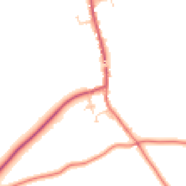 Daytime road noise heatmap for LA2 8JS