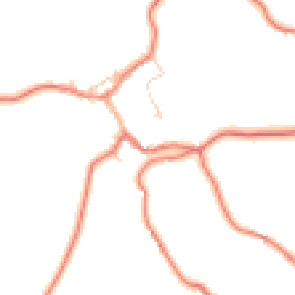 Daytime road noise heatmap for LA2 8QA