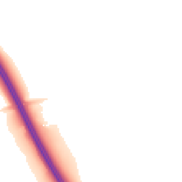 Night-time road noise heatmap for LA2 9DD