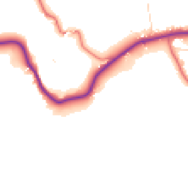 Daytime road noise heatmap for LA2 9HS