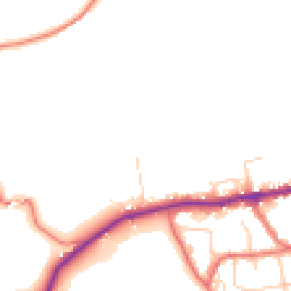 Daytime road noise heatmap for LA2 9HY