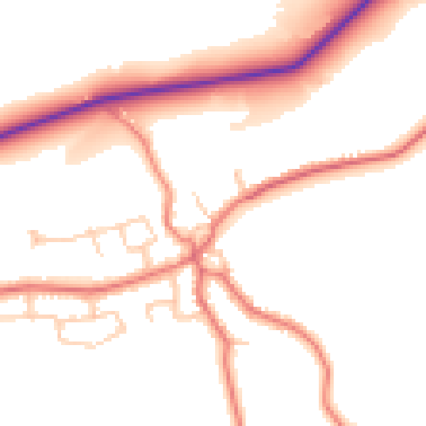 Daytime road noise heatmap for LA2 9JL