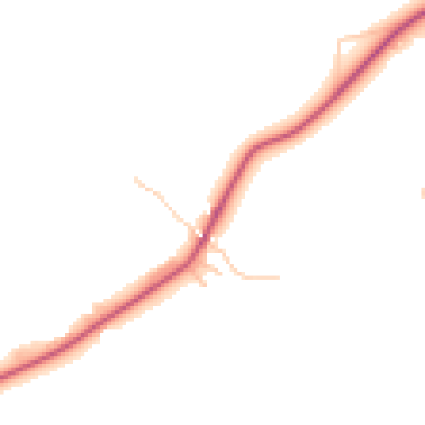 Daytime road noise heatmap for LA2 9LD