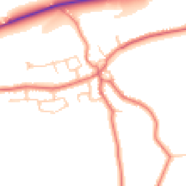 Daytime road noise heatmap for LA2 9PG