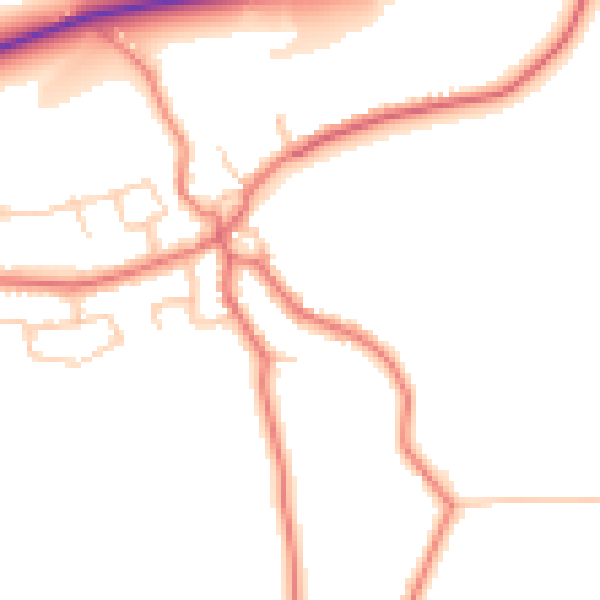 Daytime road noise heatmap for LA2 9PJ