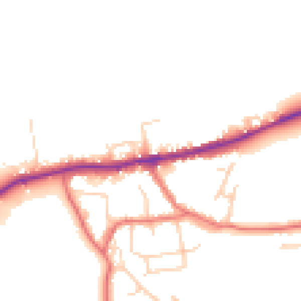 Daytime road noise heatmap for LA2 9QL