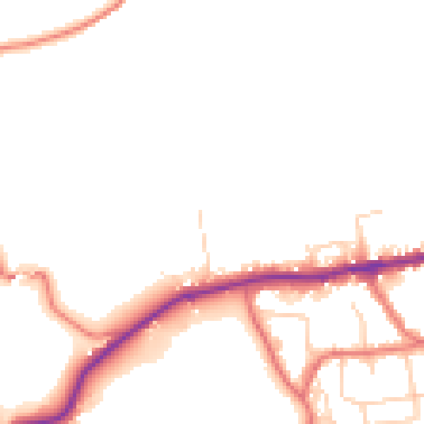 Daytime road noise heatmap for LA2 9RS