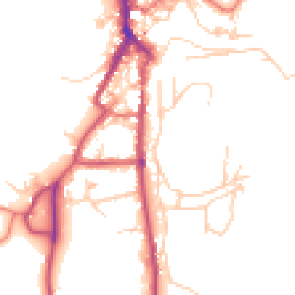 Daytime road noise heatmap for LA22 0AE