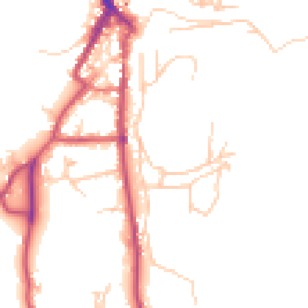 Daytime road noise heatmap for LA22 0AG
