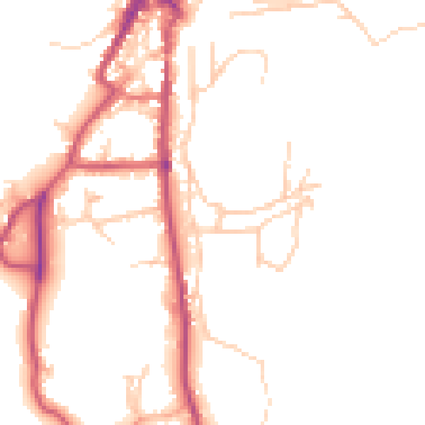 Daytime road noise heatmap for LA22 0AH