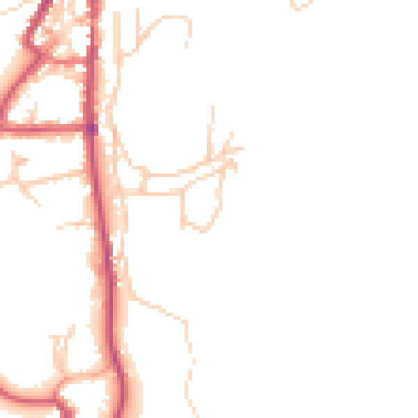 Daytime road noise heatmap for LA22 0AL