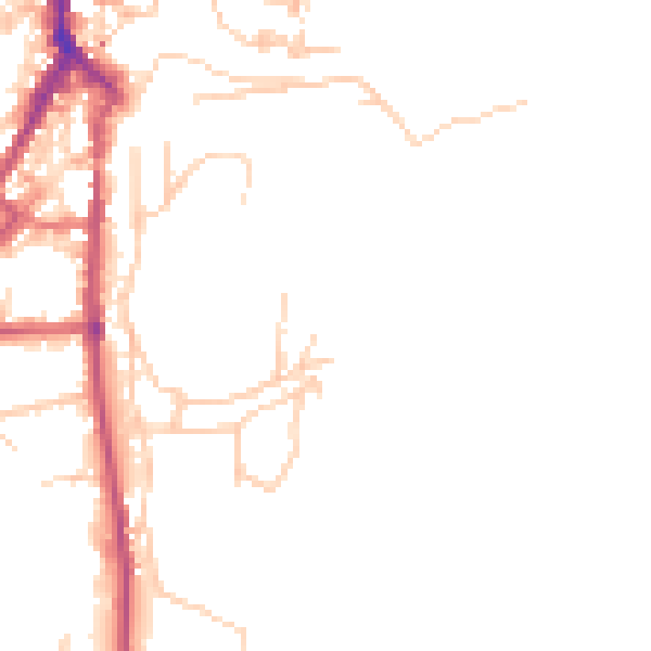 Daytime road noise heatmap for LA22 0AP