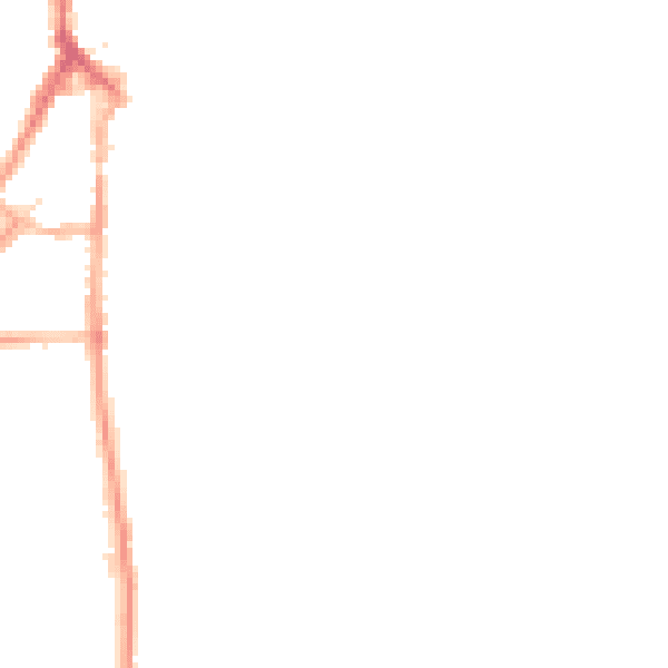Night-time road noise heatmap for LA22 0AP