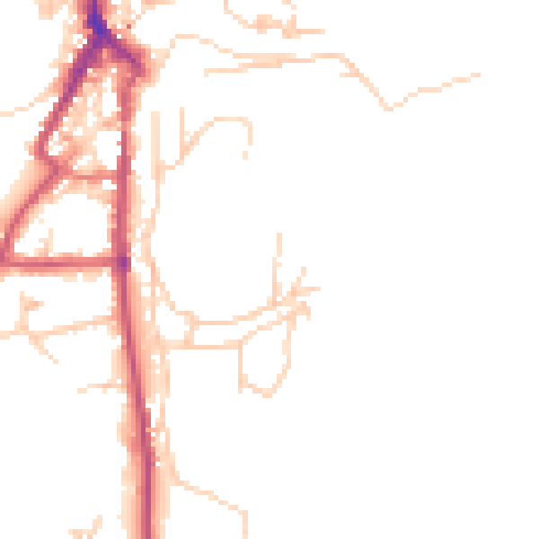 Daytime road noise heatmap for LA22 0AU