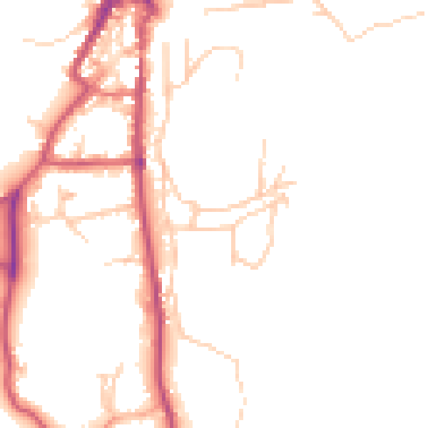Daytime road noise heatmap for LA22 0AW