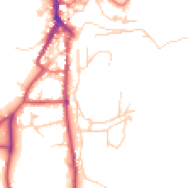 Daytime road noise heatmap for LA22 0AZ