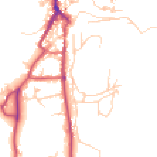 Daytime road noise heatmap for LA22 0BA