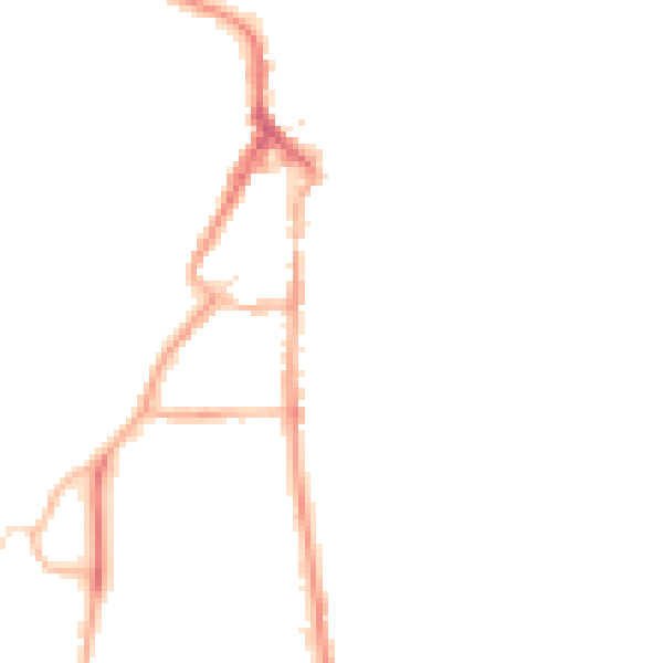 Night-time road noise heatmap for LA22 0BB