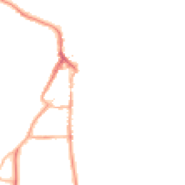 Night-time road noise heatmap for LA22 0BG