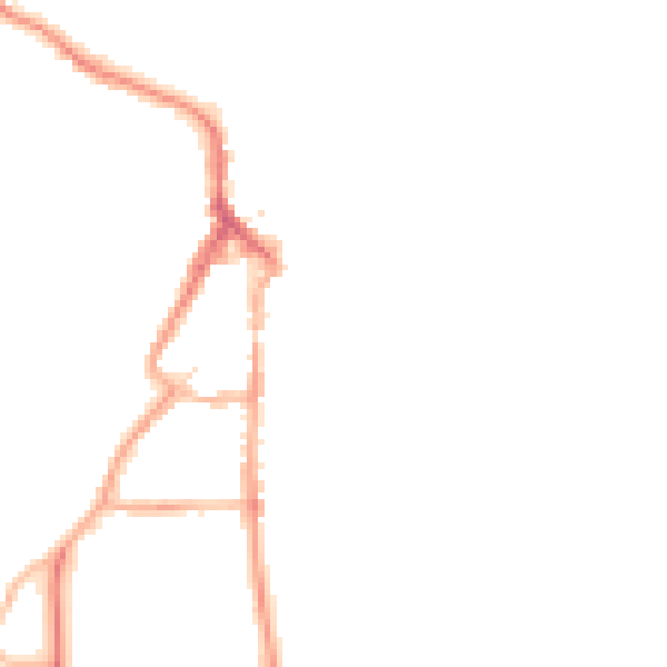 Night-time road noise heatmap for LA22 0BJ
