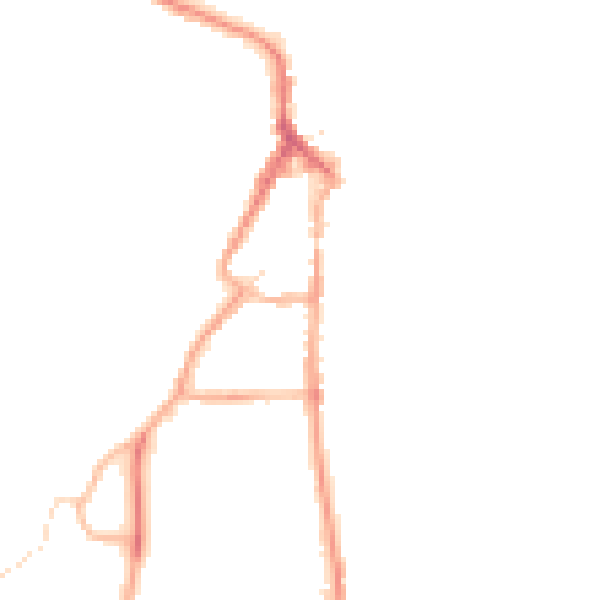 Night-time road noise heatmap for LA22 0BP