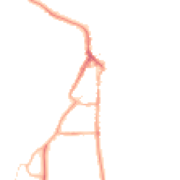 Night-time road noise heatmap for LA22 0BU