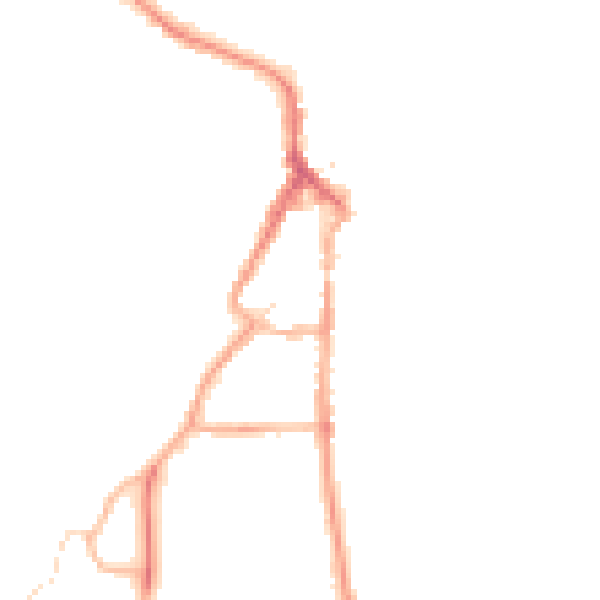 Night-time road noise heatmap for LA22 0BX