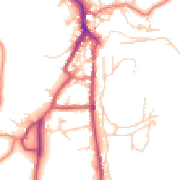 Daytime road noise heatmap for LA22 0DB