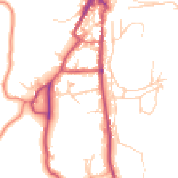 Daytime road noise heatmap for LA22 0DG