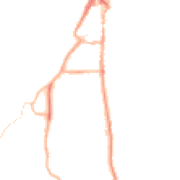 Night-time road noise heatmap for LA22 0DG