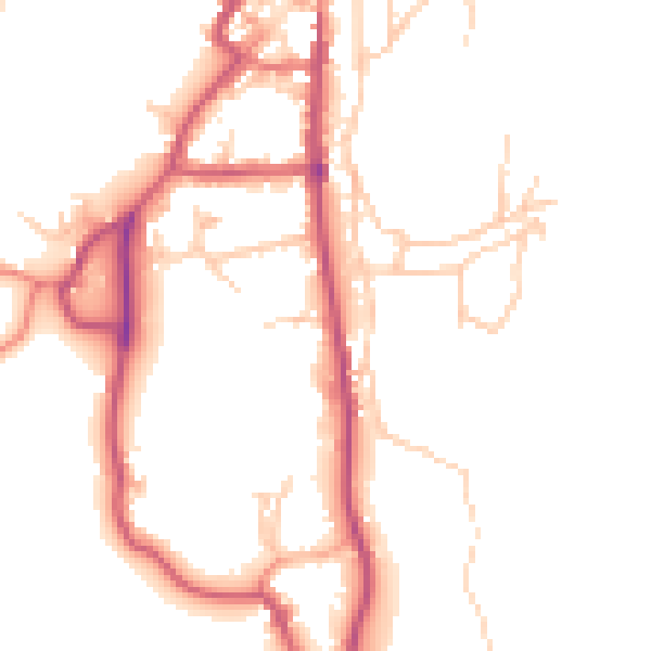 Daytime road noise heatmap for LA22 0DN