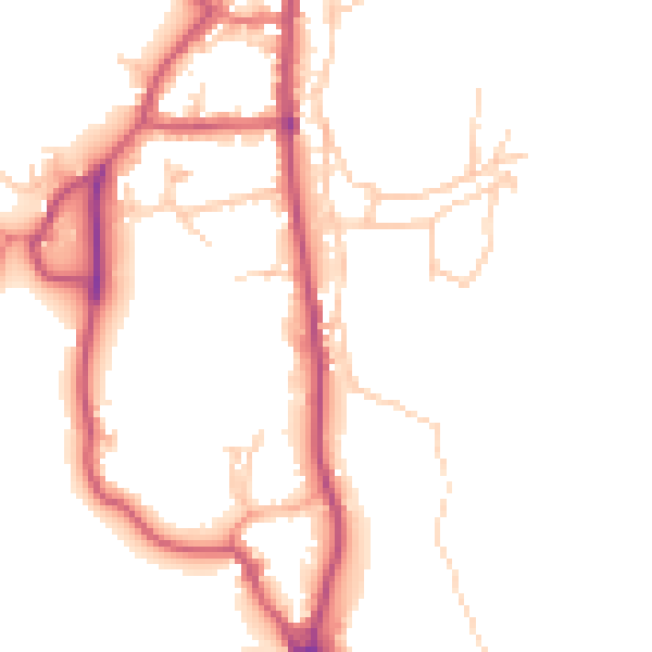 Daytime road noise heatmap for LA22 0DP