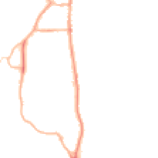 Night-time road noise heatmap for LA22 0DP