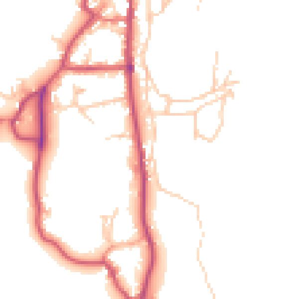 Daytime road noise heatmap for LA22 0DR