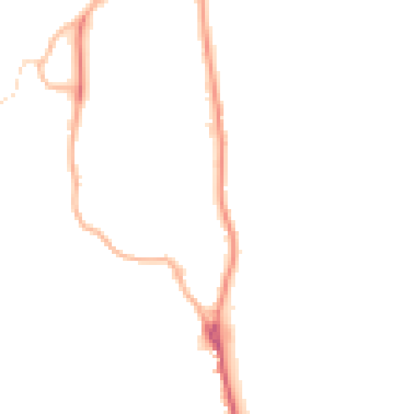 Night-time road noise heatmap for LA22 0DS