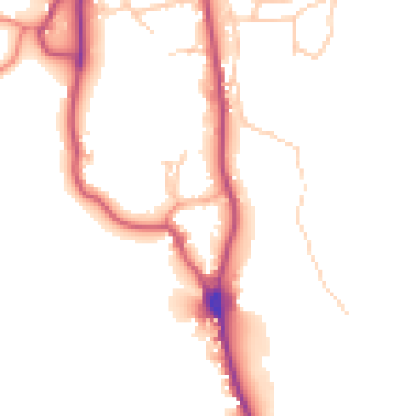 Daytime road noise heatmap for LA22 0DU