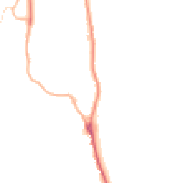 Night-time road noise heatmap for LA22 0DX