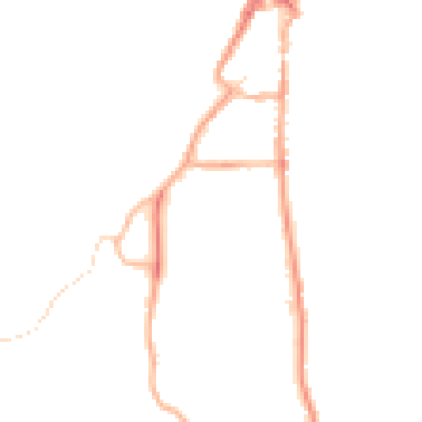 Night-time road noise heatmap for LA22 0DY