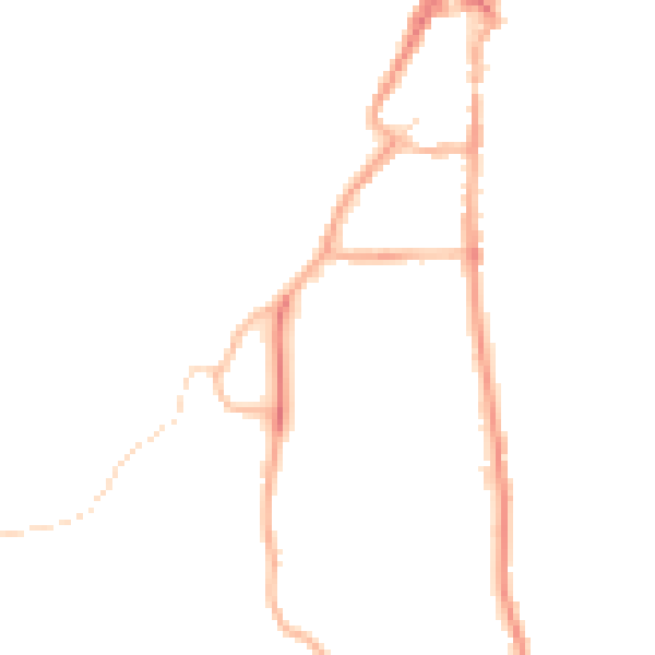 Night-time road noise heatmap for LA22 0DZ