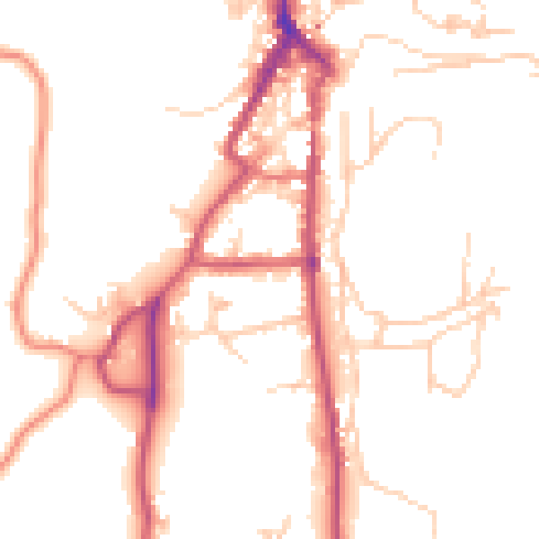Daytime road noise heatmap for LA22 0EG