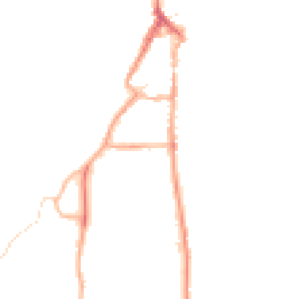 Night-time road noise heatmap for LA22 0EG