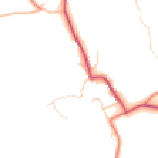 Daytime road noise heatmap for LA22 0FA