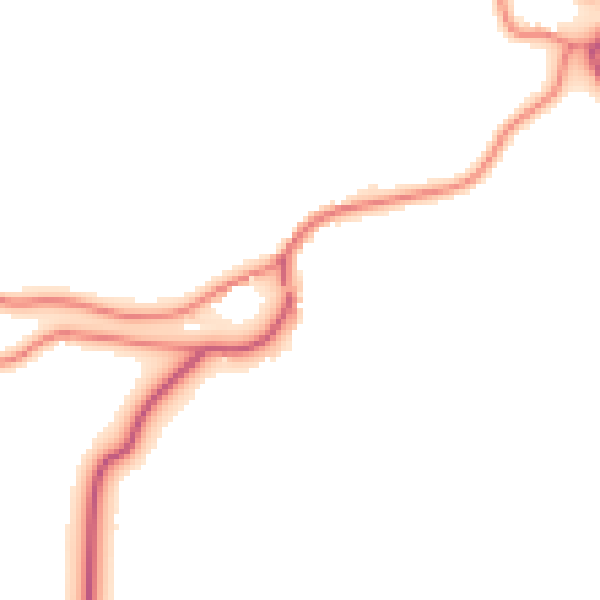 Daytime road noise heatmap for LA22 0HR