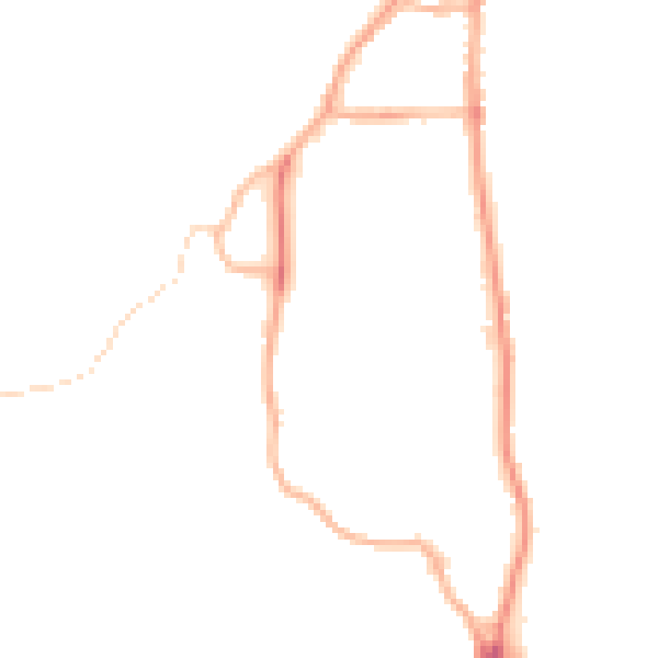 Night-time road noise heatmap for LA22 0LY
