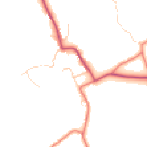 Daytime road noise heatmap for LA22 0NT