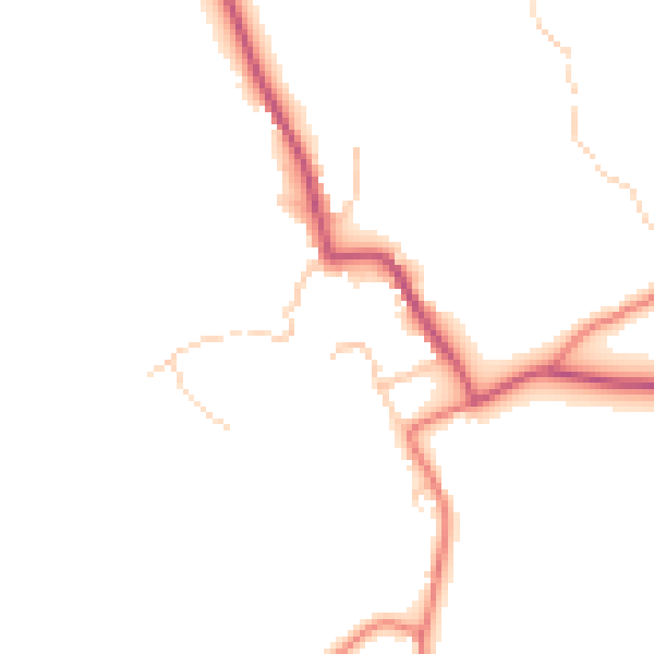 Daytime road noise heatmap for LA22 0PE