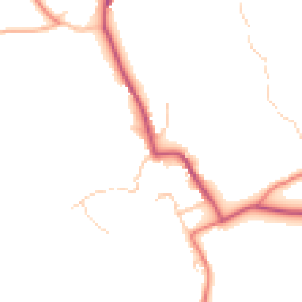 Daytime road noise heatmap for LA22 0RN