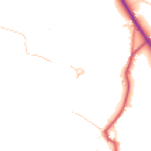 Daytime road noise heatmap for LA22 9AB