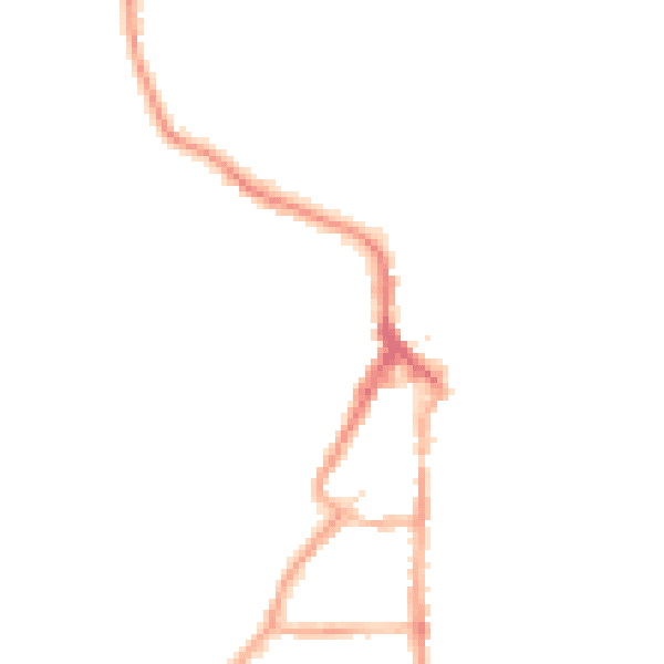 Night-time road noise heatmap for LA22 9AG