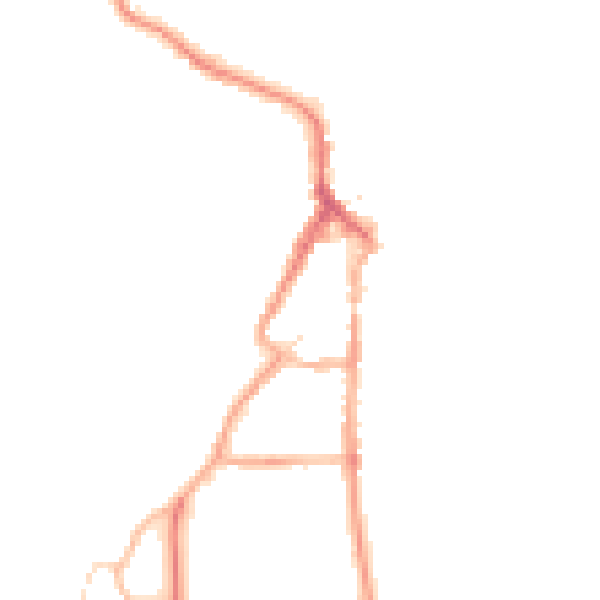 Night-time road noise heatmap for LA22 9DP
